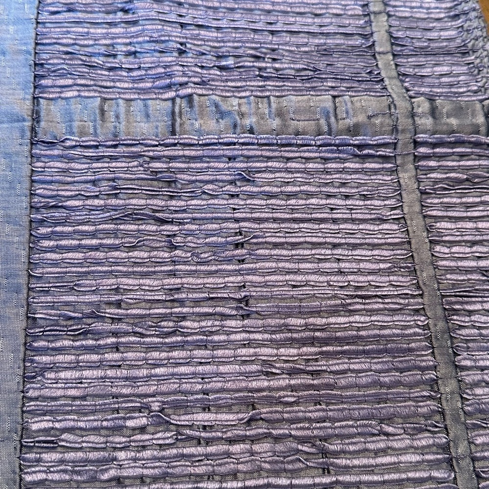 Burberry Luxury Textured Long Scarf | Blue & Purple - Picture 5 of 9